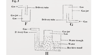 Method of Collecting gas, integrated science practical