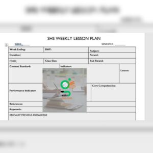 SHS New Weekly Lesson Plan Template For the New Curriculum