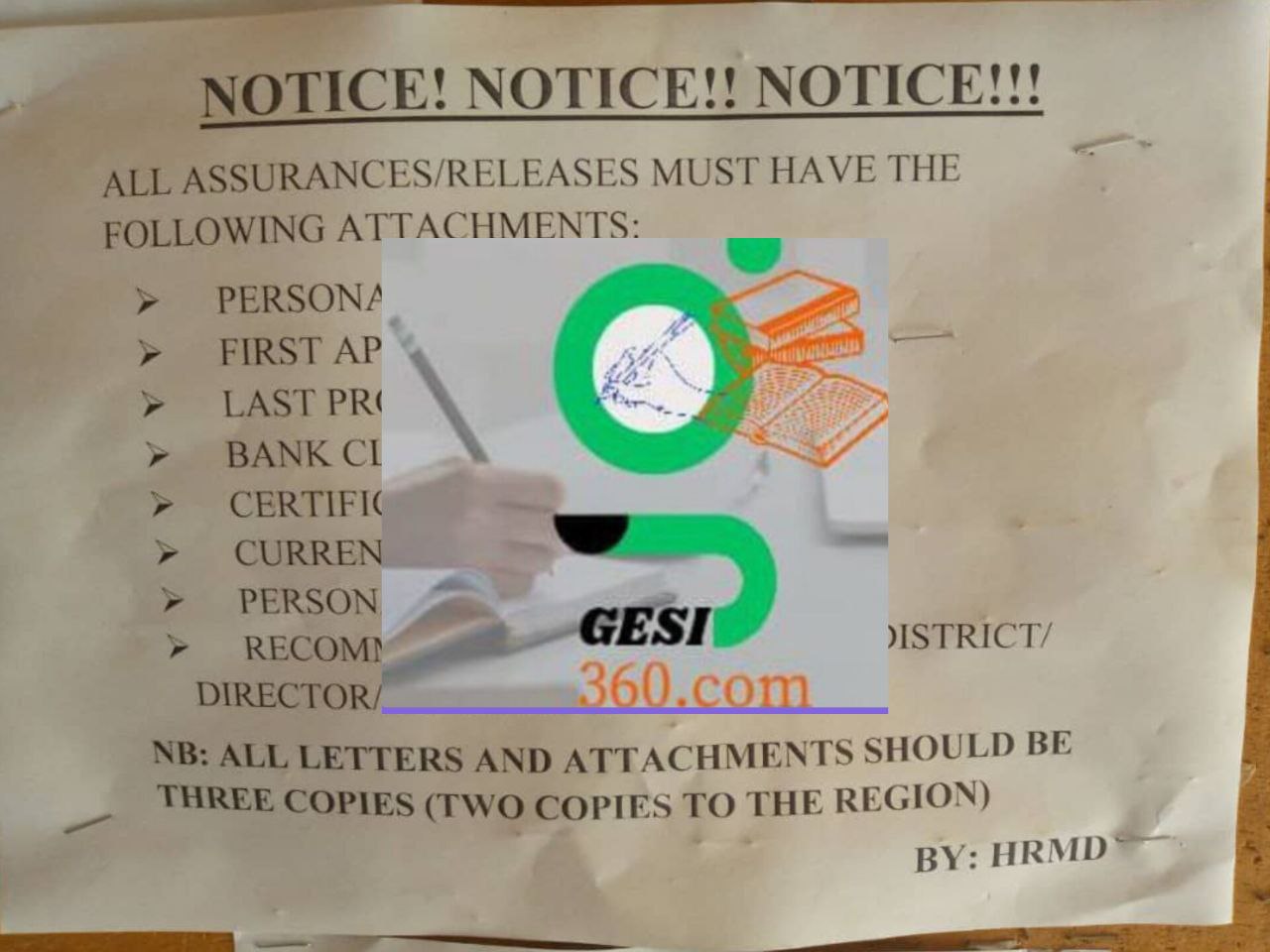 Documents to attach to your GES Release / Assurance This Year
