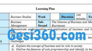 Download SHS/SHTS/STEM Learning Planner Week 1 and 2 Business Studies Learning Planner