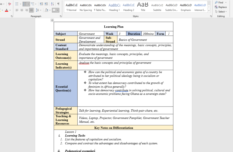 Download Complete Populated Learning Planner GOVERNMENT SHS/SHTS/STEM