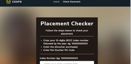 CSSPS Portal - Login | www.cssps.gov.gh | SHS Placement Portal Update ...