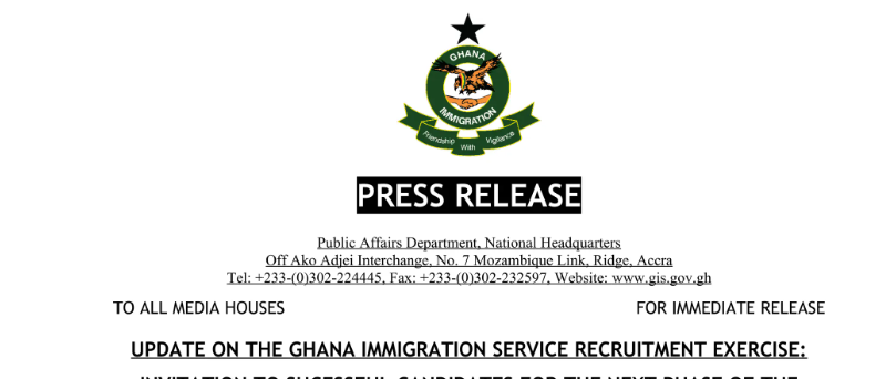 Update on Ghana Immigration Service Recruitment