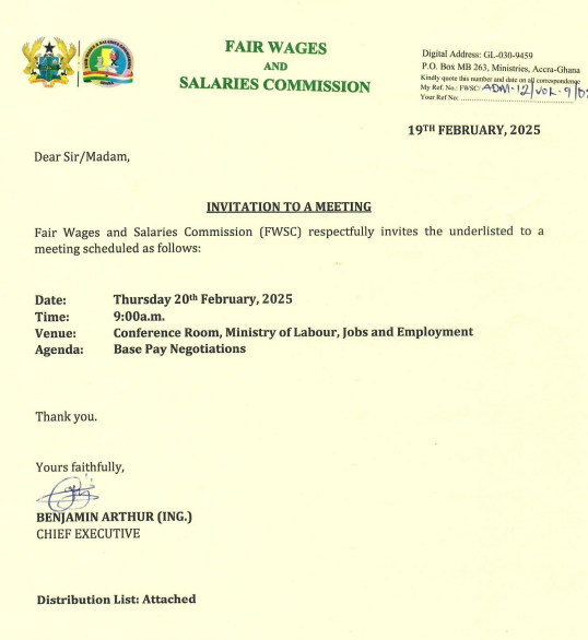 President John Dramani Mahama Joins 2025 Base Pay Negotiations: Union Leaders chanting “40%