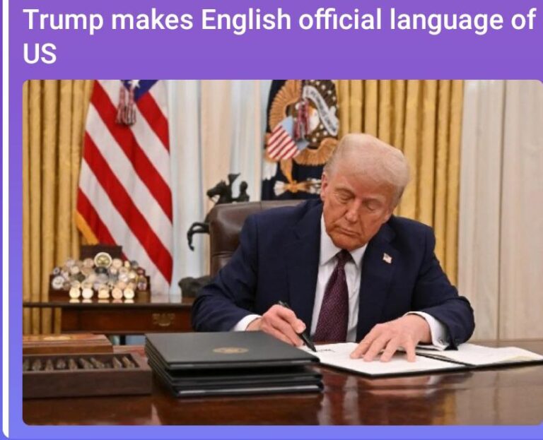 Prez Trump makes English official language of US